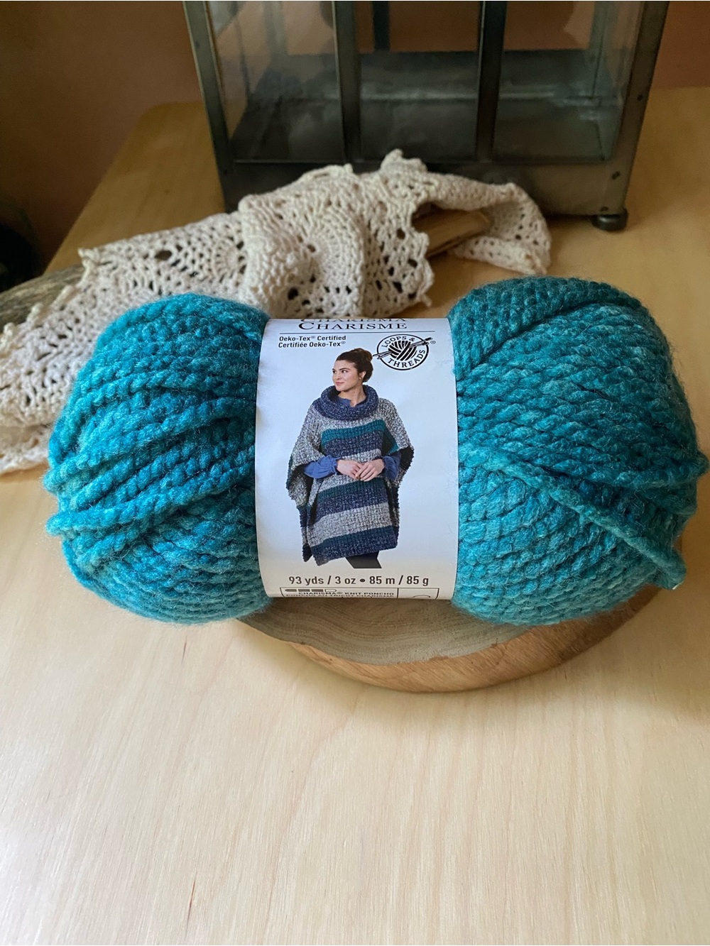 Loops and Thread Charisma Chunky Yarn - Teal Heather